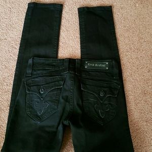 Womens Rock Revival black skinny jeans